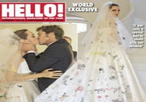 Angelina Jolie nin gelinliği dergiye kapak oldu!