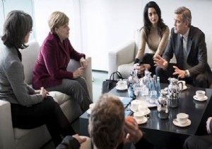 George Clooney, Angela Merkel ile Görüştü!
