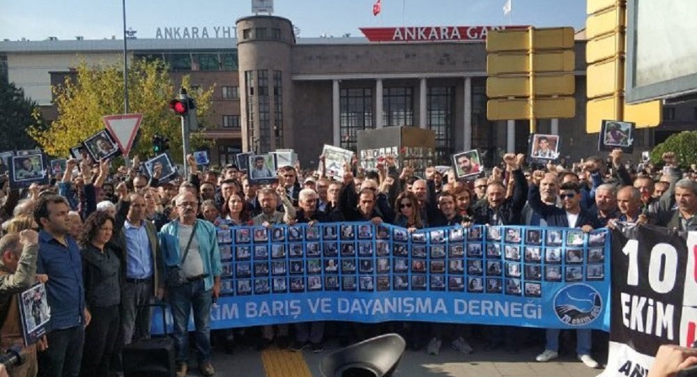 Ankara Garı nda 10 Ekim anması