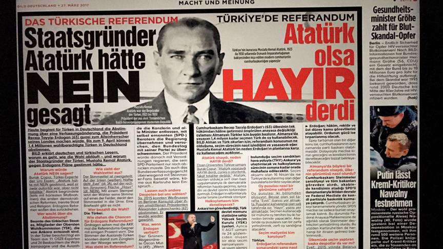 Bild gazetesinin  Atatürk lü manşeti