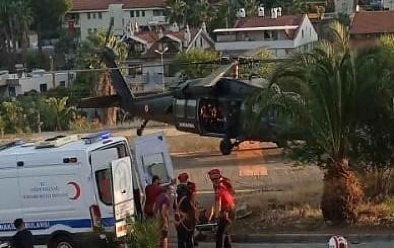 Uçurumdan düşen adama helikopter yardımı