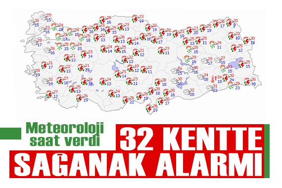 Meteoroloji saat saat paylaştı: 32 kentte sağanak alarmı!