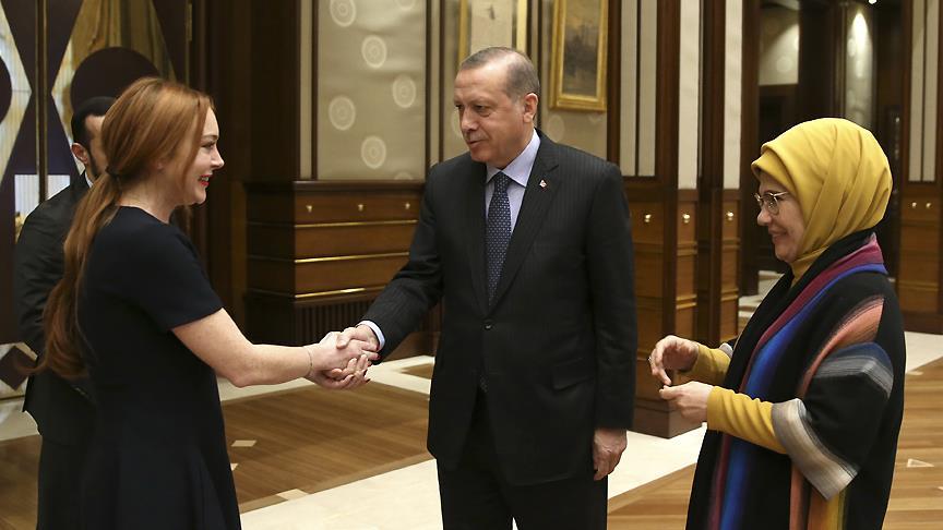 Erdoğan, Lindsay Lohan ı kabul etti