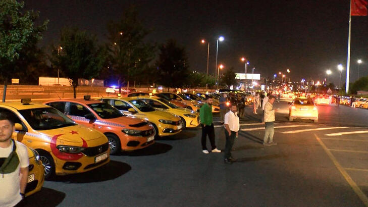 Taksiciler İstanbul’da eylem yaptı