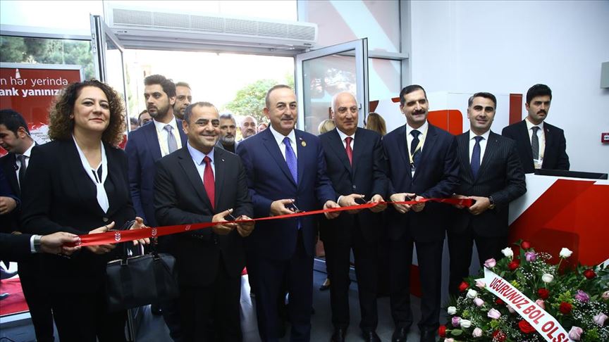 Çavuşoğlu, Ziraat Bank Azerbaycan ın 4.şubesini açtı