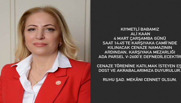 Demokrasi Vakf� Genel Sekreteri Nur Kaan��n babas� Ali Kaan vefat etti