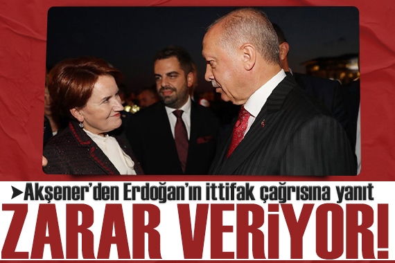 Akşener den Erdoğan ın  ittifak  çağrısına yanıt: Ülkemize zarar veriyor!