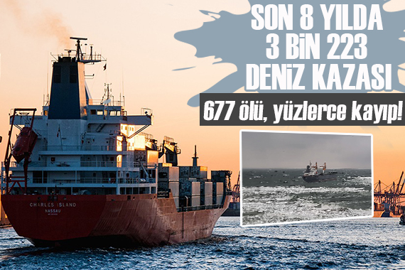 Türkiye de son 8 yılda 3 bin 223 deniz kazası!