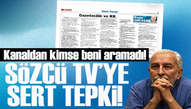 S�rpriz tav�r! S�zc� yazar� Emin ��la�an, S�zc� TV�yi yerden yere vurdu!