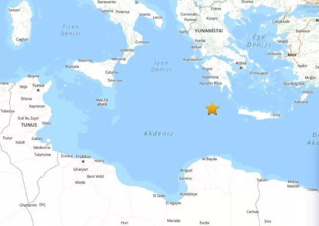 Akdeniz de 5,3 büyüklüğünde deprem!