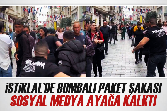 İstiklal Caddesi nde tepki çeken bombalı paket şakası!