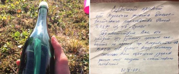 Alaska da 50 yıl önce yazılmış şişede mektup bulundu
