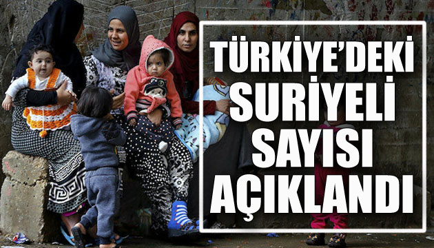 İçişleri Bakanlığı, Türkiye deki Suriyelilerin sayısını açıkladı