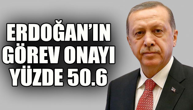 Cumhurbaşkanı Erdoğan ın görev onayı yüzde 50.6