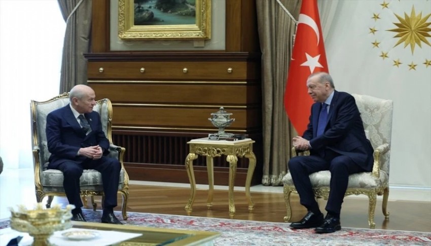 Erdo�an ve Bah�eli g�r��mesi sona erdi! Tarihi kareler