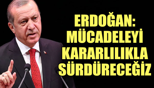 Erdoğan: Mücadeleyi kararlılıkla sürdüreceğiz