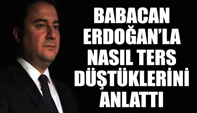 Babacan, Erdoğan la nasıl ters düştüklerini açıkladı!