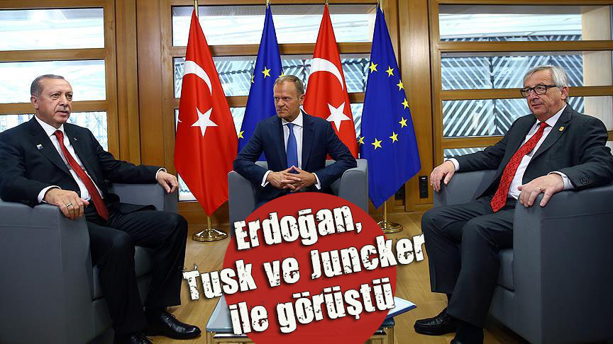 Cumhurbaşkanı Erdoğan, Tusk ve Juncker ile görüştü