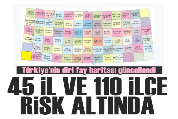 45 il ve 110 ilçe deprem riski altında! Türkiye nin diri fay hattı haritası güncellendi