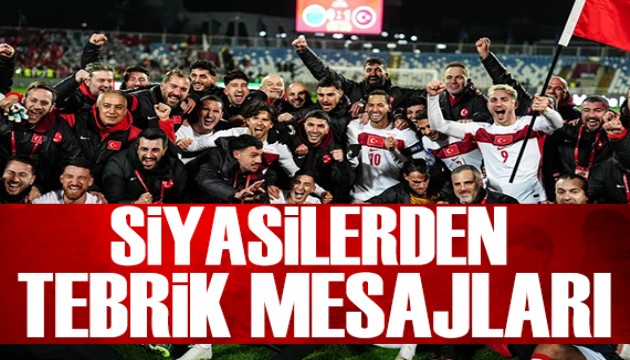 Milli tak�ma tebrik mesajlar�