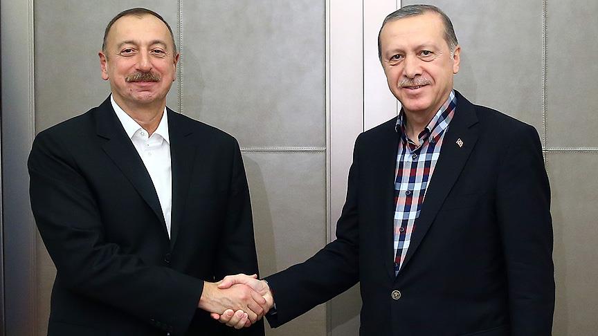 Erdoğan, Aliyev ile bir araya geldi