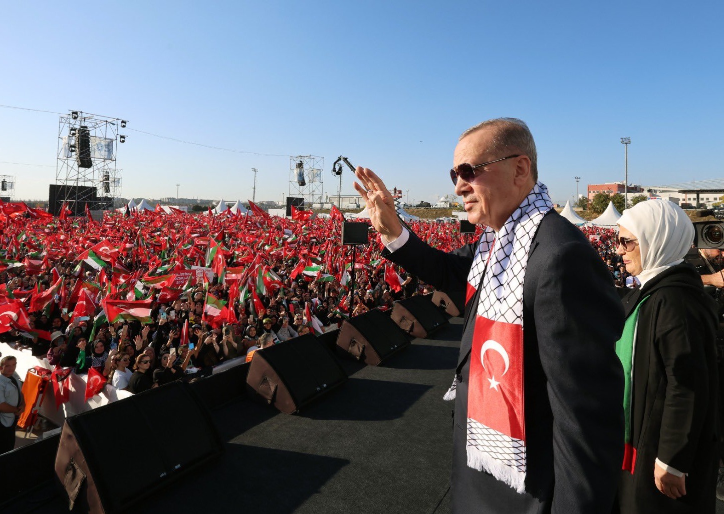 Cumhurbaşkanı Erdoğan ın  Büyük Filistin Mitingi  açıklamaları dünya basınında