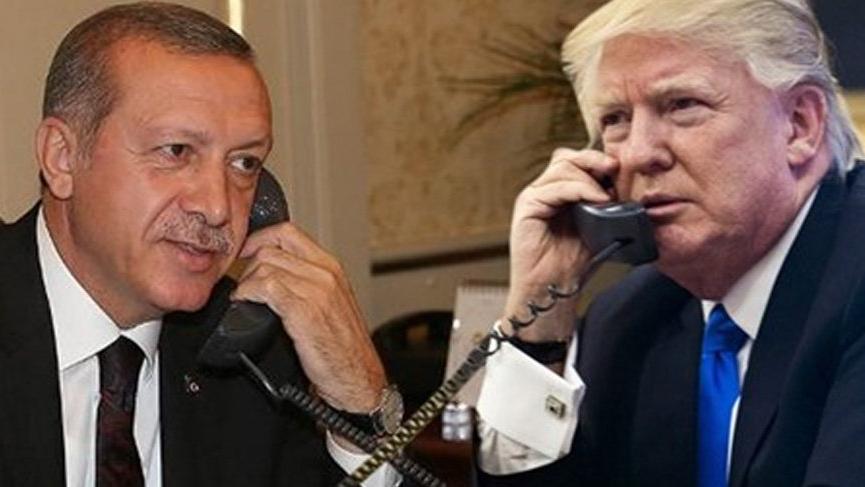 Erdoğan, Trump ile  Suriye yi görüştü