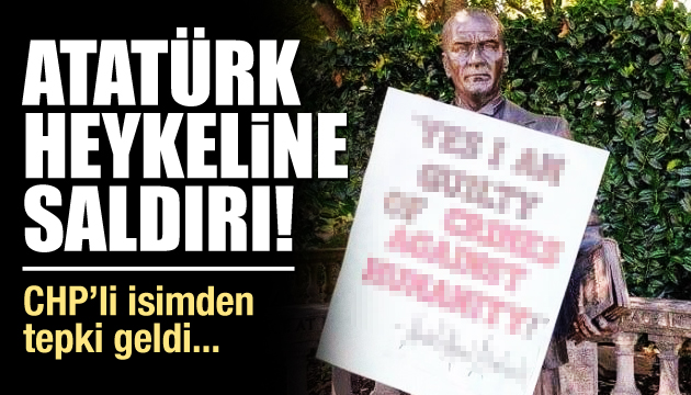 Atatürk heykeline çirkin saldırı!