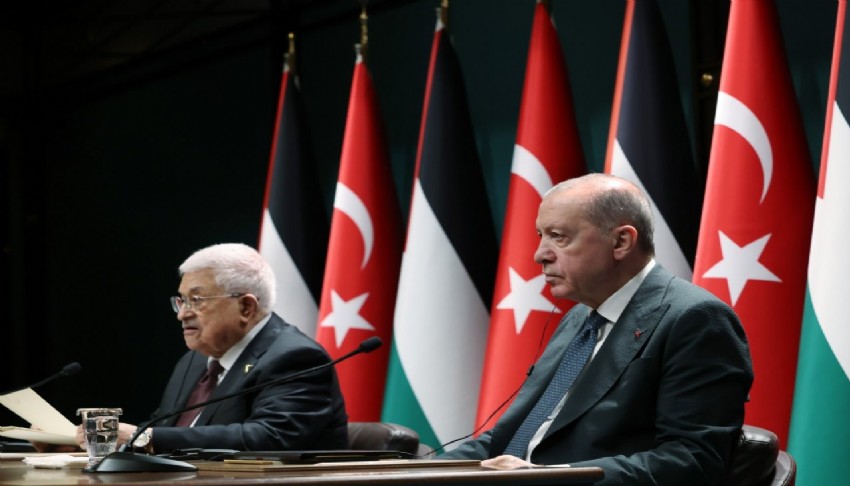 Cumhurba�kan� Erdo�an, Filistin Devlet Ba�kan� Mahmud Abbas'� a��rlad�: 'Ba��ms�z Filistin i�in m�cadele edece�iz'