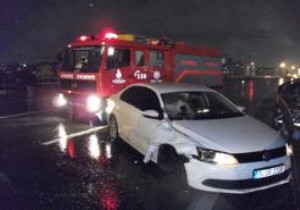 İstanbul TEM de zincirleme kaza! 2 kişi yaralandı!