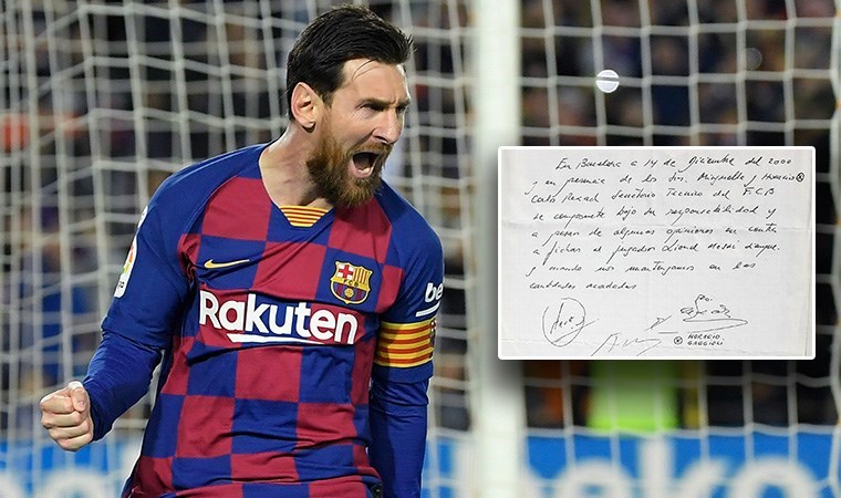 Lionel Messi nin kariyerindeki tarihi peçete açık artırmaya çıkıyor