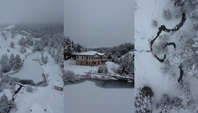 Dumanlı Tabiat Parkı beyaza büründü