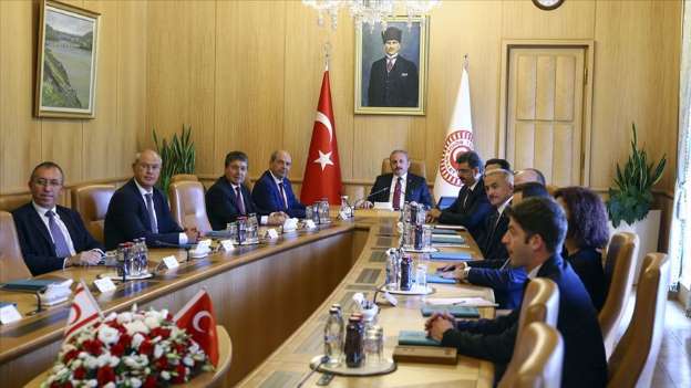 TBMM Başkanı Şentop, KKTC Başbakan ı Tatar ı kabul etti
