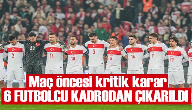Romanya ma�� �ncesi 6 futbolcu kadrodan ��kar�ld�!