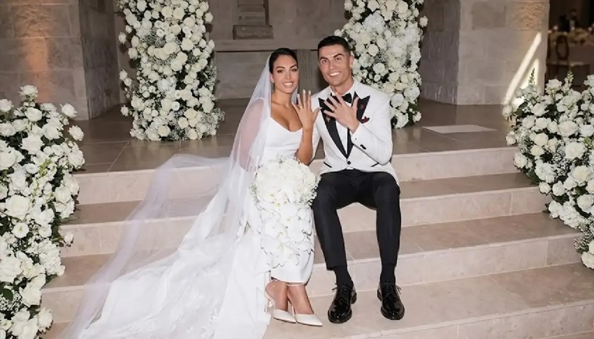 Cristiano Ronaldo ve Georgina Rodriguez'in nikah g�r�nt�leri yay�mland�