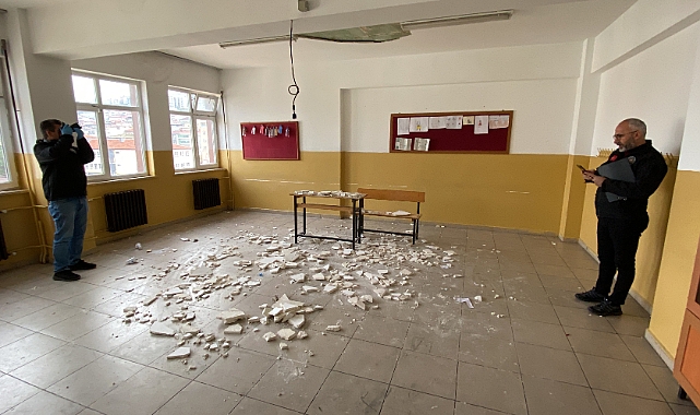 Ders sırasında tavanın sıvası düştü: 7 öğrenci yaralı