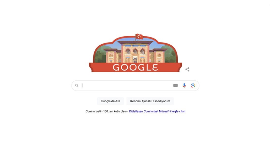Türkiye Cumhuriyeti nin 100. yılına Google dan özel  doodle 