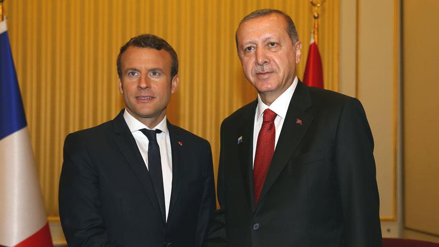 Erdoğan ile Macron Afrin i görüştü