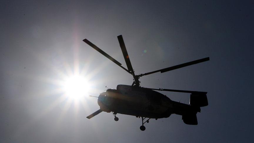 Ukrayna da helikopter düştü