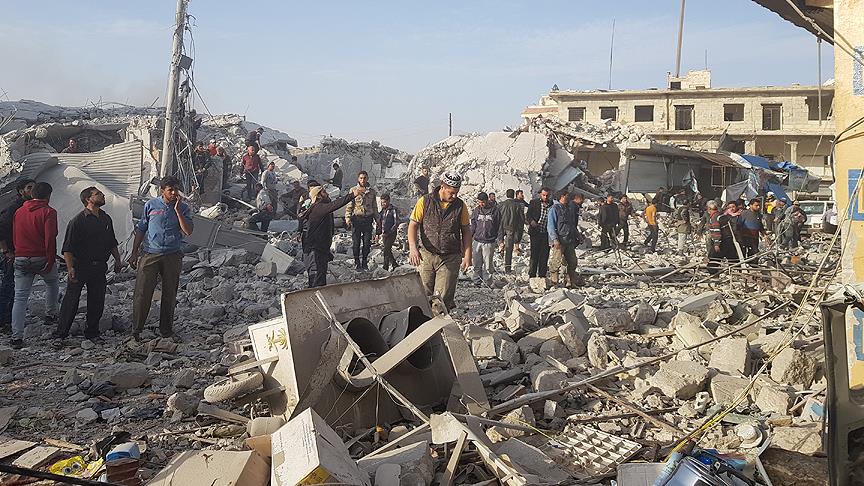Halep te pazar yerine hava saldırısı