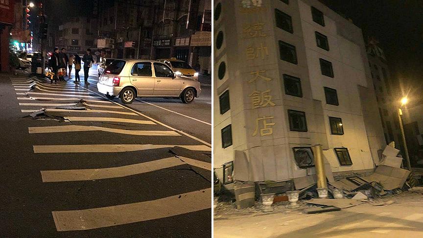 Tayvan da şiddetli deprem
