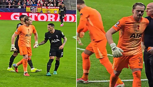 Tottenham'�n Madrid'de kabus gecesi: �st �ste goller yiyen gen� kaleci 17. dakikada oyundan al�nd�