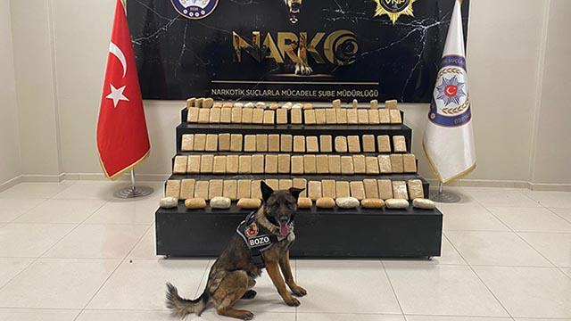 Narkotik dedektör köpeği 30 kilo eroin buldu