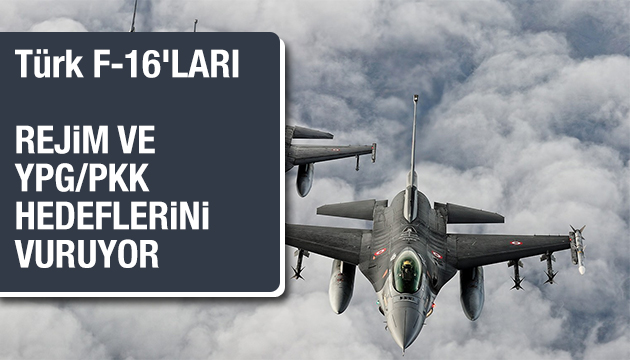 Türk F-16 ları rejim ve YPG/PKK hedeflerini vuruyor!