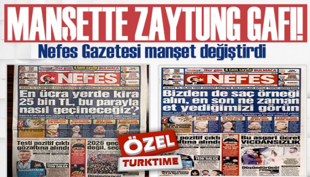 Nefes Gazetesi, Zaytung haberini man�et yapt�