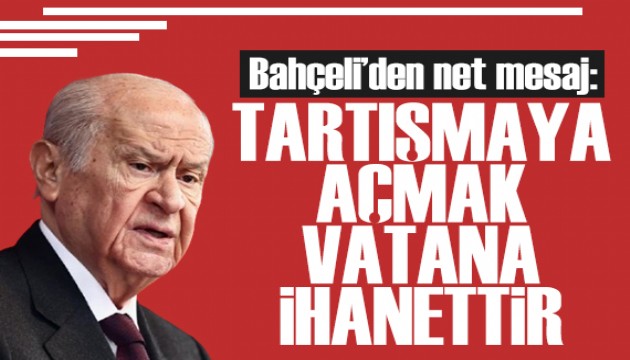 Devlet Bah�eli: Tart��maya a�mak vatana ihanettir