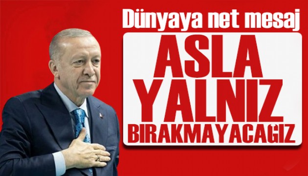 Erdo�an'dan K�br�s mesaj�: Aslan yaln�z b�rakmayaca��z