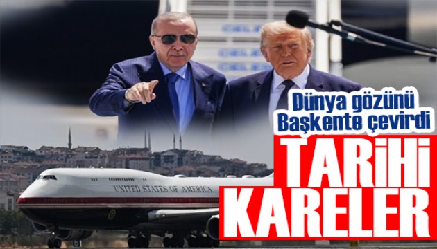 Ankara'da tarihi kareler! Trump-Erdo�an g�r��mesi d�nya bas�n�nda