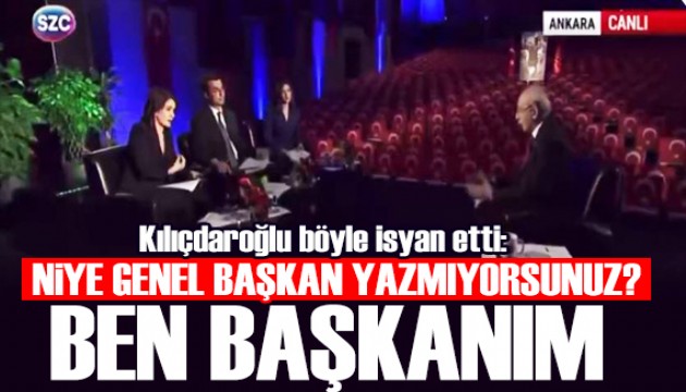 K�l��daro�lu canl� yay�nda isyan etti: Neden bana Genel Ba�kan yazm�yorsunuz?