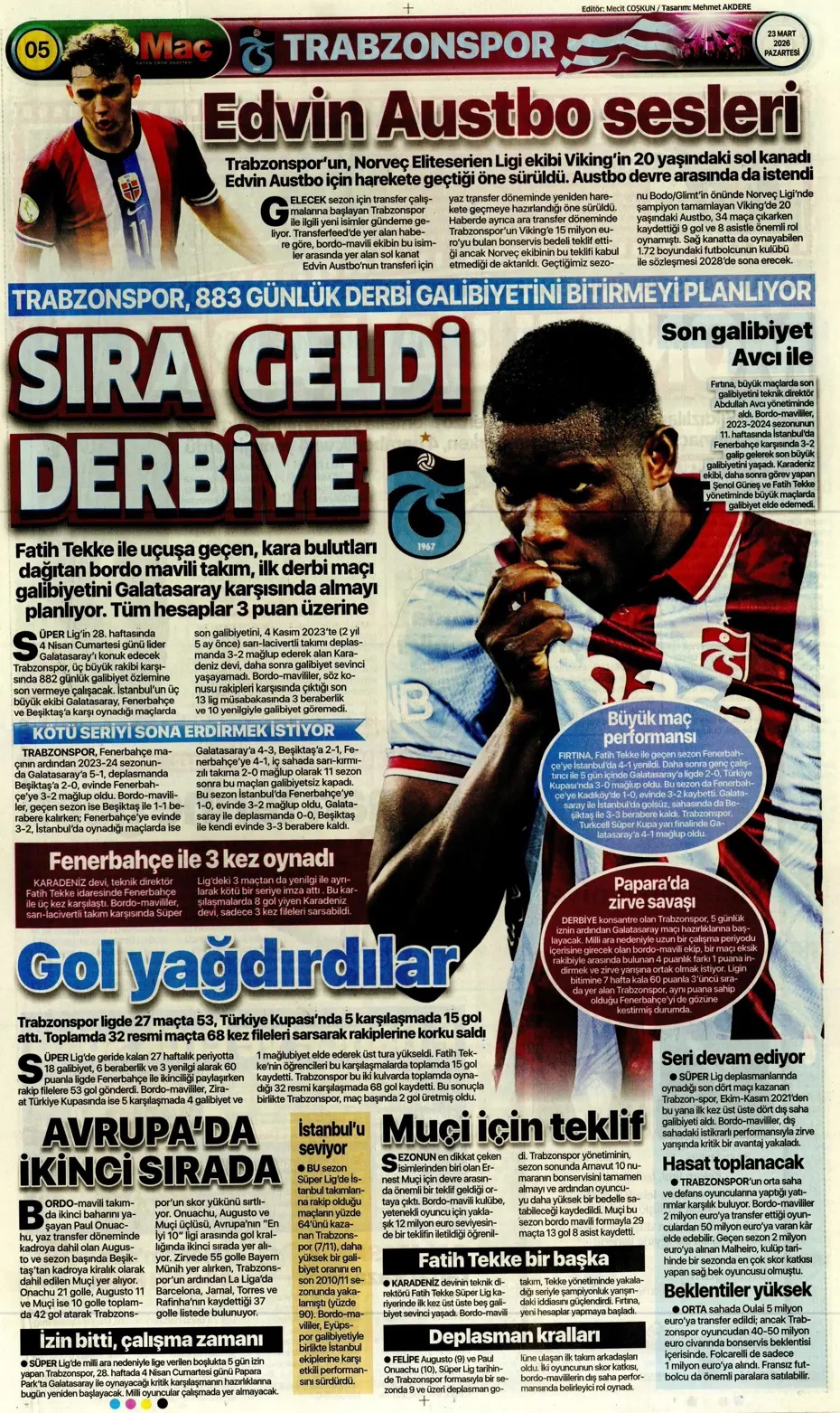 Sıra geldi derbiye! Spor basını bugün ne yazdı? (23 Mart) - 11. fotoğraf